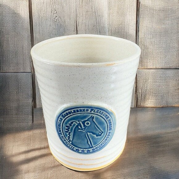 Stone Pony Pottery Single Tumbler Cup Drinking Mug Signed Illinois American Cup - Picture 1 of 10